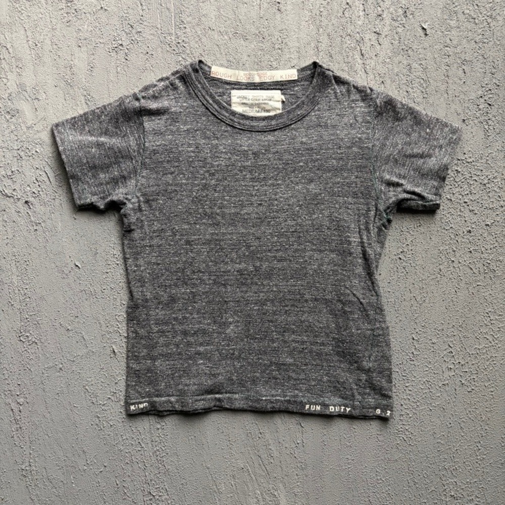 Go To Hollywood T Shirt Medium 130CM Grey Japan Baby Tee Denim Dungaree